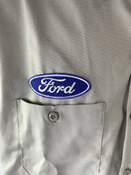 Mechanic Style Button Up Shirt for Ford F150 Owners (Gray Blue) (2011–2024)