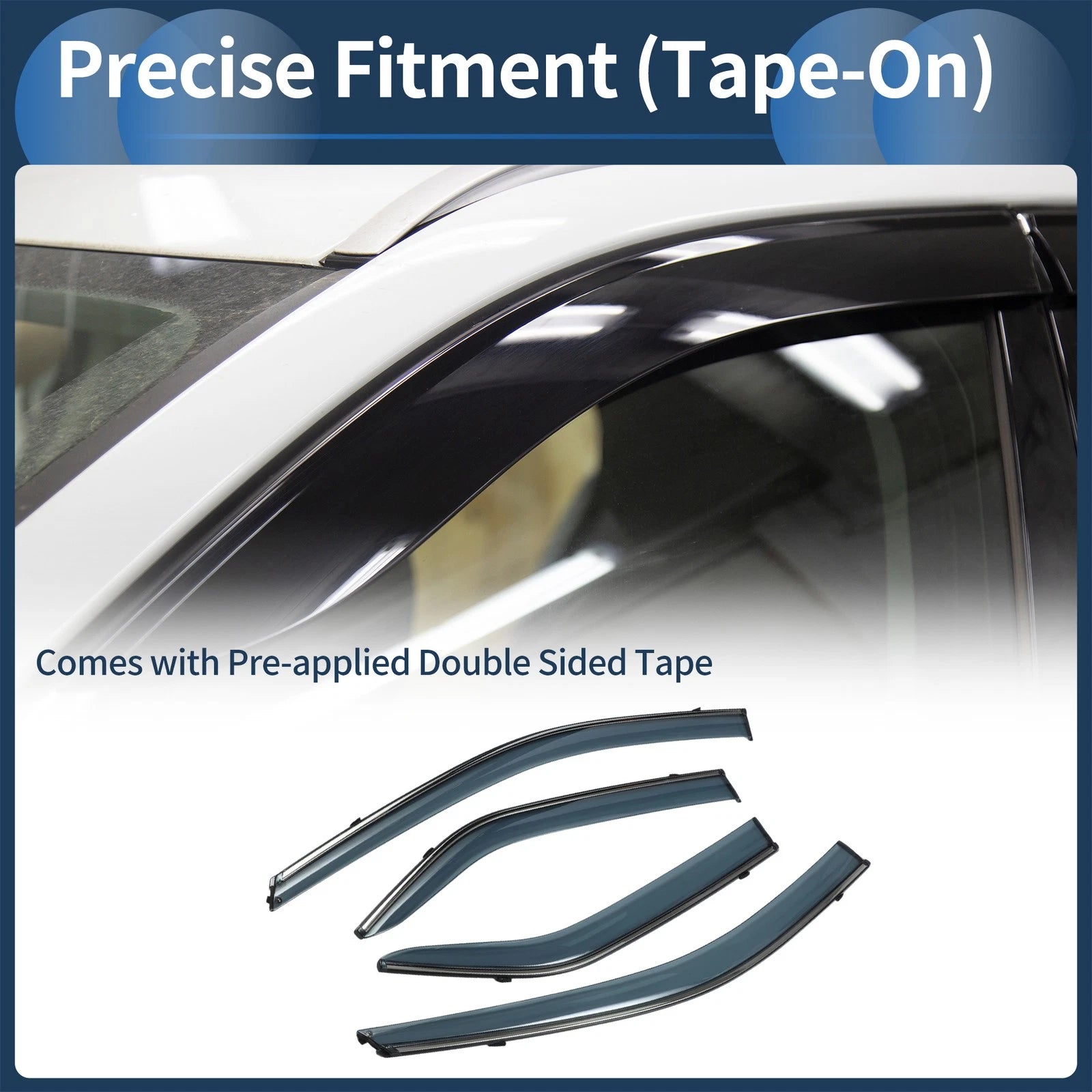Set of 4 Window Deflectors for Toyota Camry (2012–2017) - Black Vent Visors