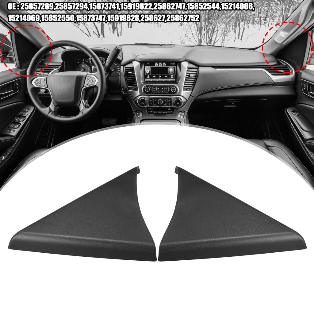 2X Front Door Upper Trim Panel for Chevy Silverado GMC Sierra 