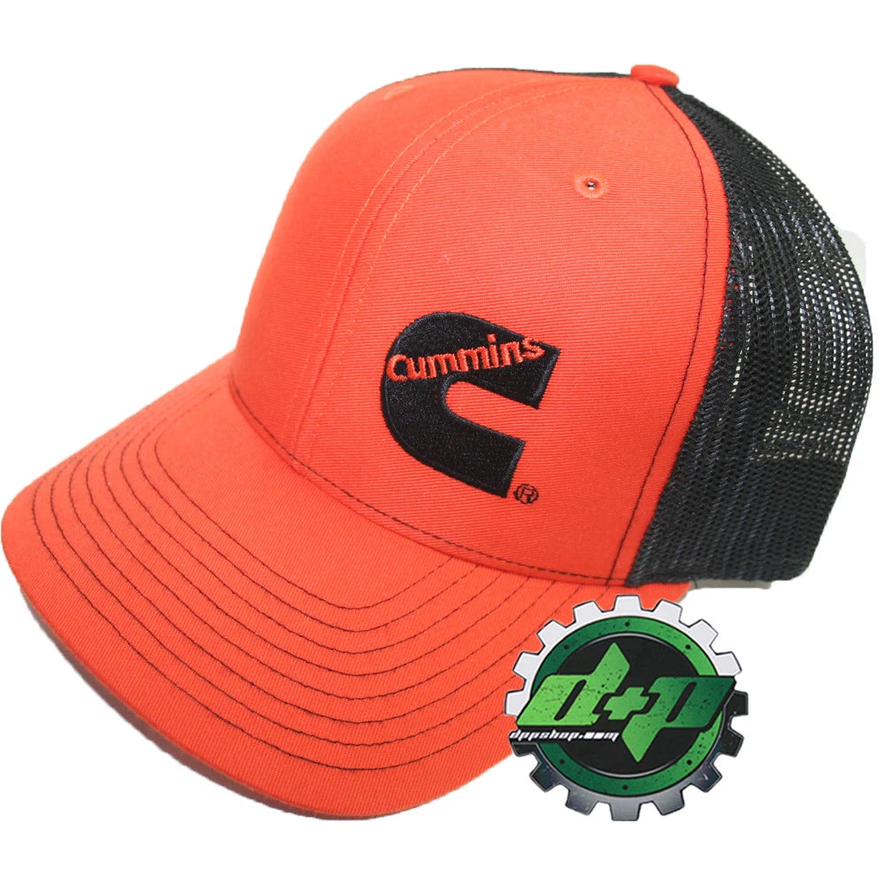 Cummins Trucker Hat Snapback Mesh Orange Black for Trucks (Fits All Models)