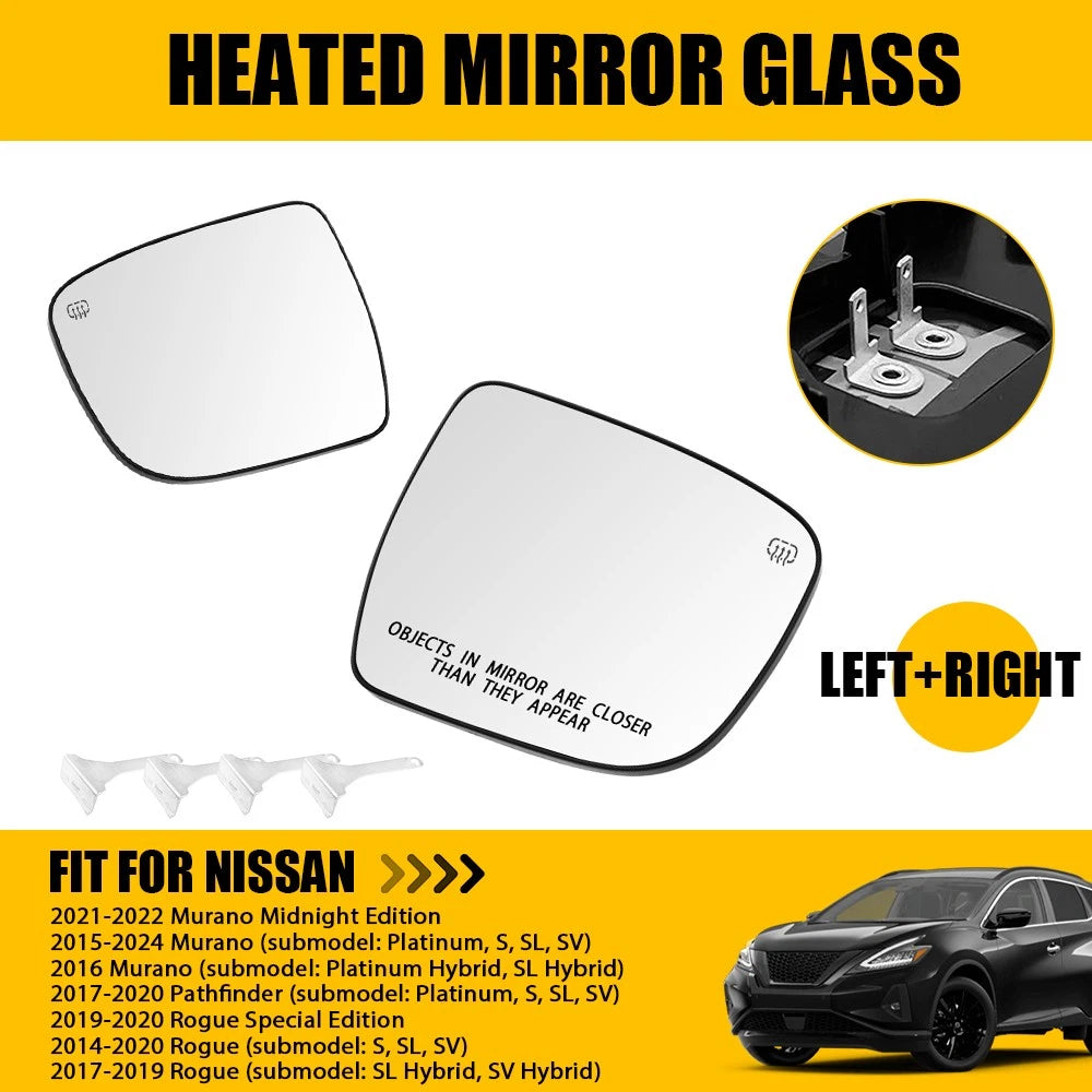 Heated Mirror Glass for Nissan Rogue Murano Pathfinder (2014–2020)