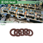Set of 5 Oil Seal FKM Rubber 25x40x5mm for Automotive Applications