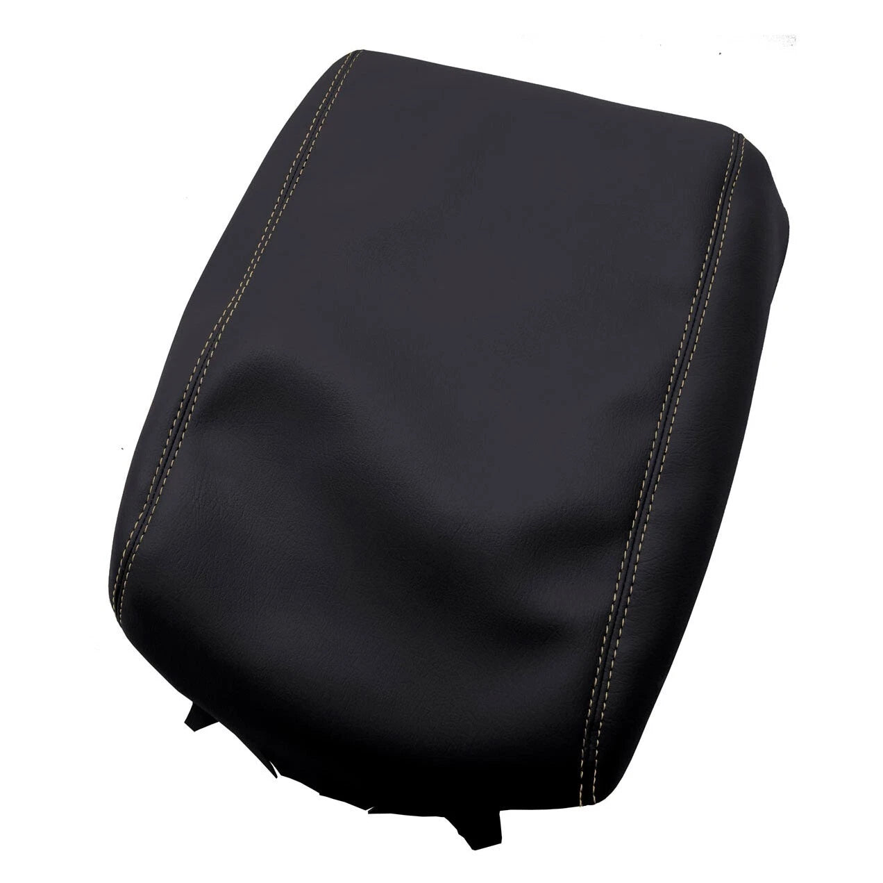 Console Armrest Cover for Nissan Titan (2016–2020) Beige Stitch PVC Leather