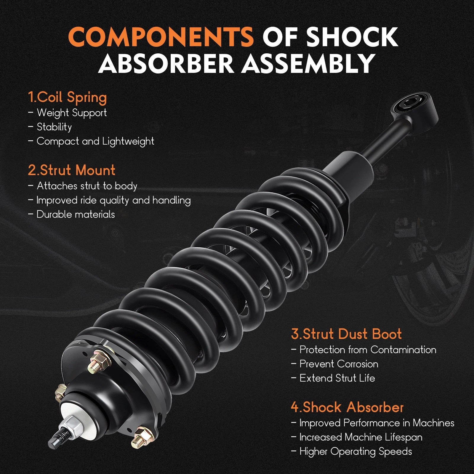 Set of 4 Complete Strut Assemblies for Toyota Tacoma (2005-2015)