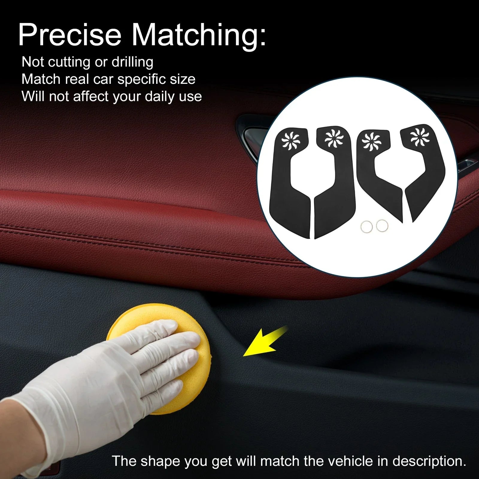 Car Door Anti Kick Pad Sticker Protector for Honda CR-V (2023) - Black 1 Set