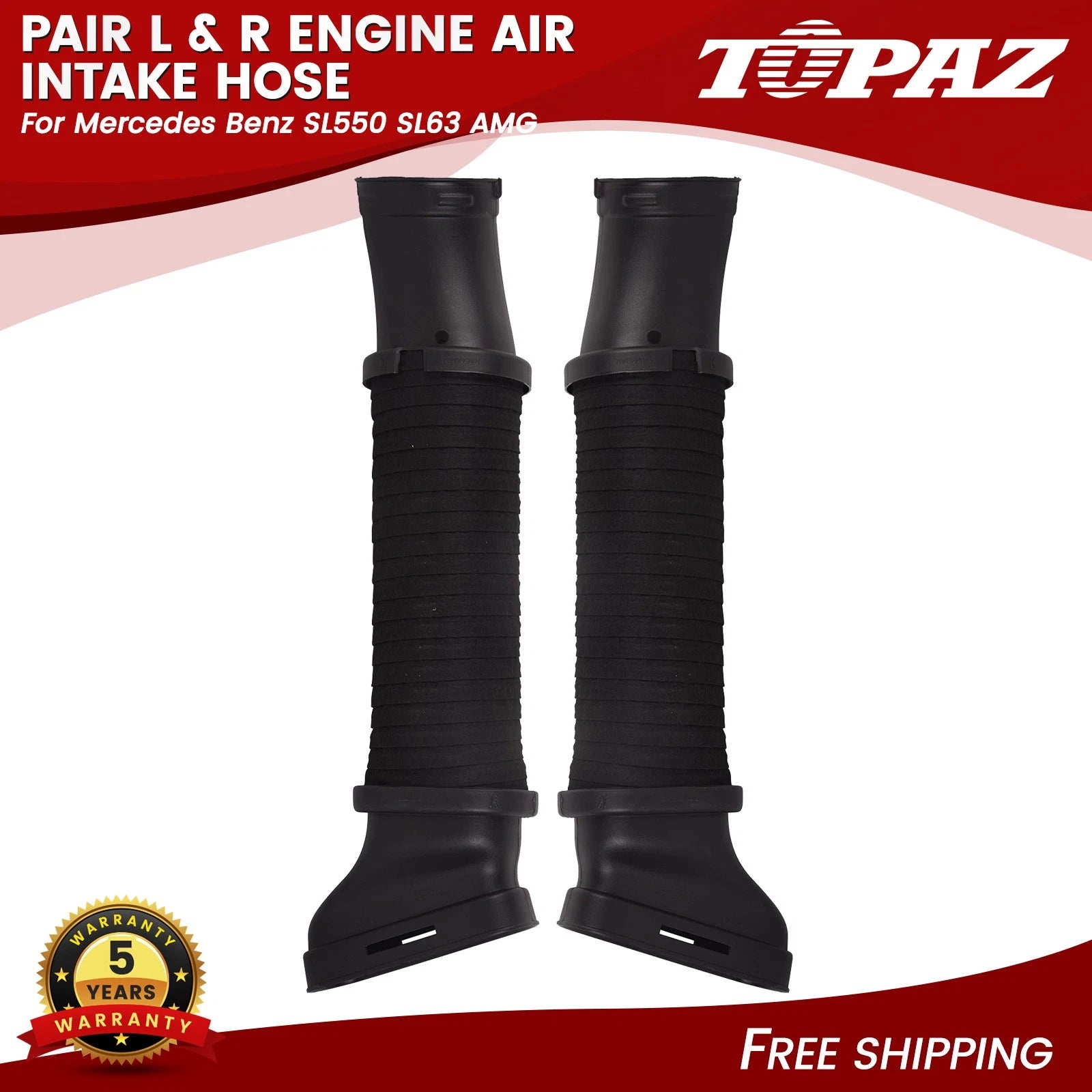 Pair Engine Air Intake Hose for Mercedes Benz SL550 SL63 AMG (2013–2020)