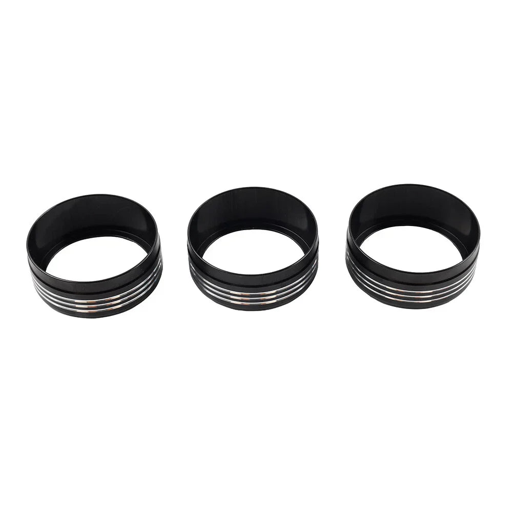 Black AC Climate Control Knob Ring Covers for Subaru Forester XV Crosstrek WRX (2014-2021)