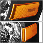 Pair of Black/Amber Side Headlights for Ford Expedition (2007–2014)