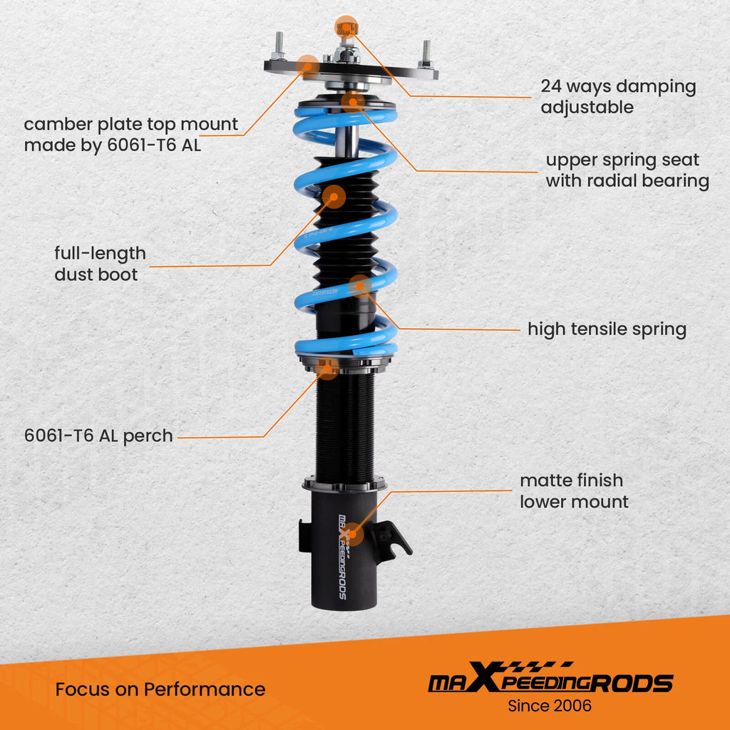 Adjustable Coilovers 24 Way Damper Struts for Subaru Outback (2003–2009)