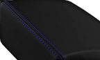 Leather Console Lid Armrest Cover for Buick Regal (2011–2017) Black Blue Stitch