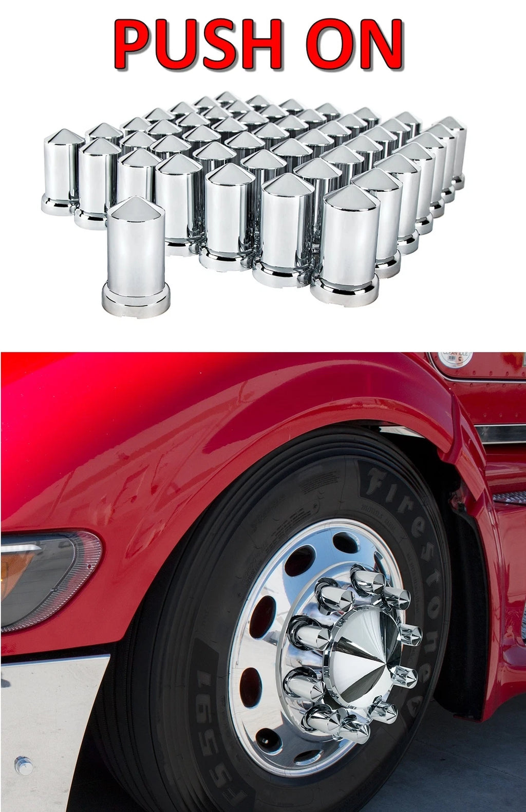 Chrome Lug Nut Covers Push-On 33mm for Toyota Tacoma (2012–2023)