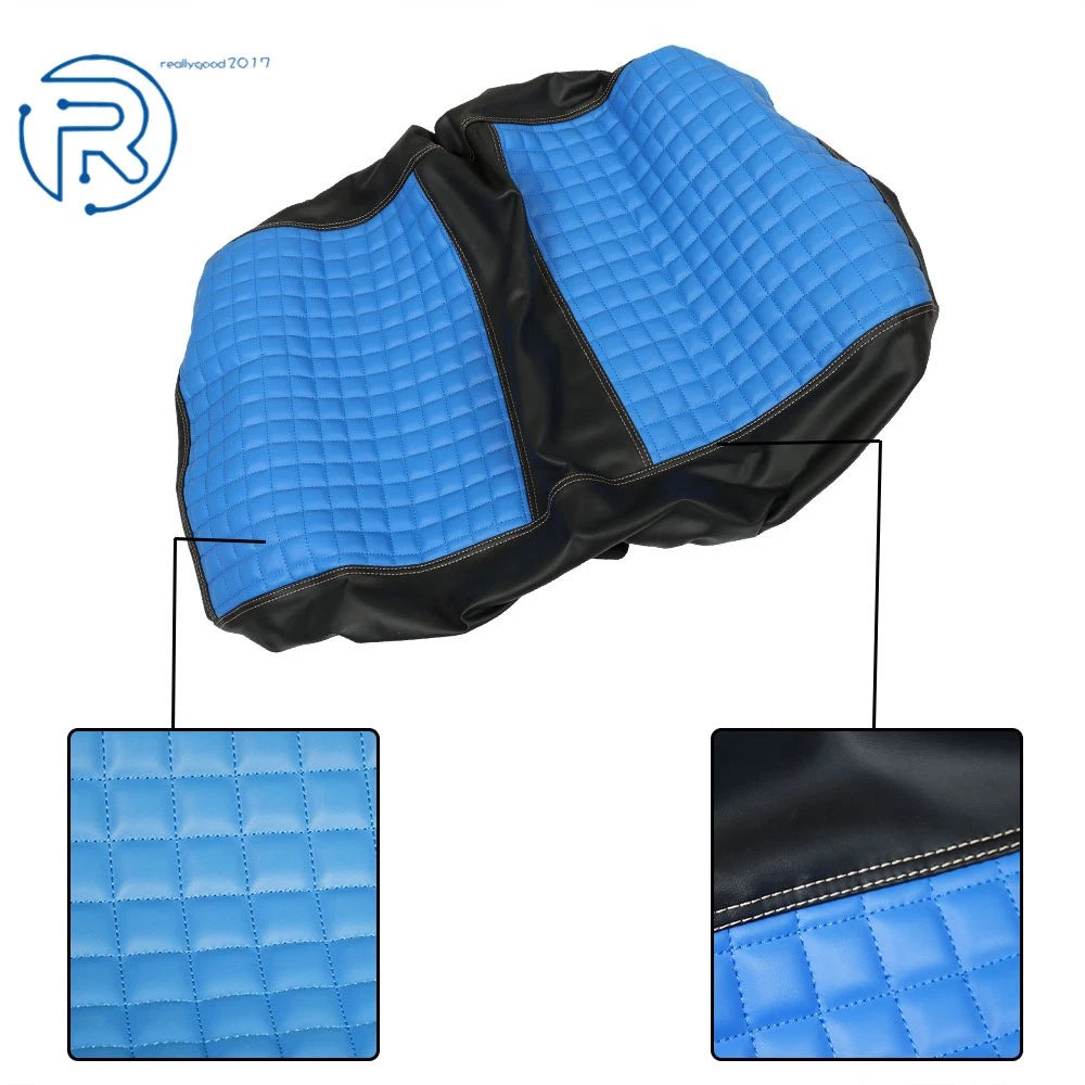 Set of 2 Blue Vinyl Front Seat Covers for Club Car DS