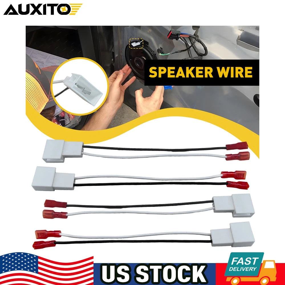 4X Speaker Wire Adapters Harness Connector for Toyota Camry/Venza/Yaris/Celica (2007–2021)