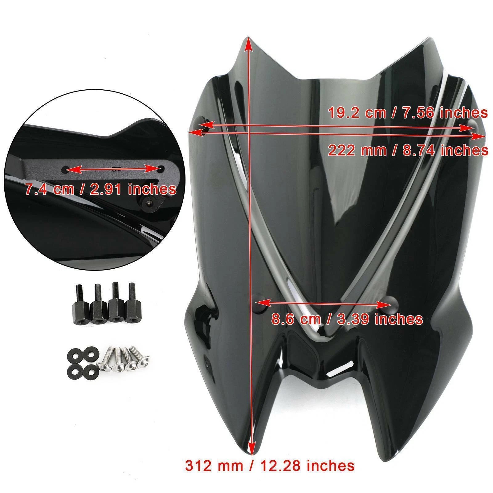 Windshield Protector for Kawasaki Z650 (2020–2023) Black T9