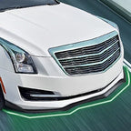 3PC Front Bumper Lip for Cadillac ATS (2015–2017) Glossy Black