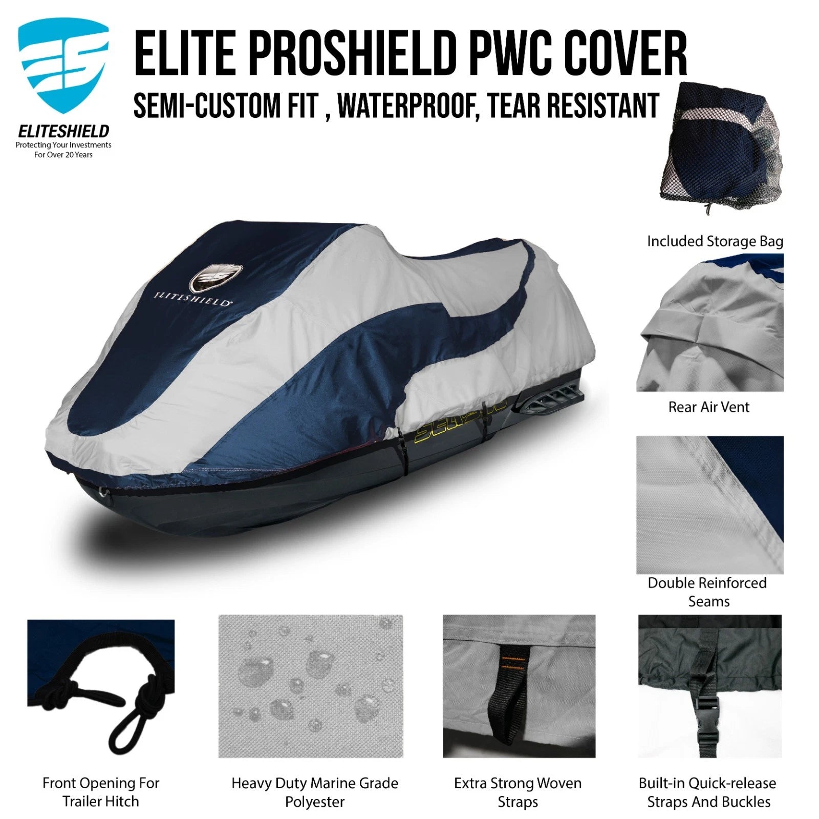 Waterproof Trailerable Storage Cover for Kawasaki SX SXR SXi