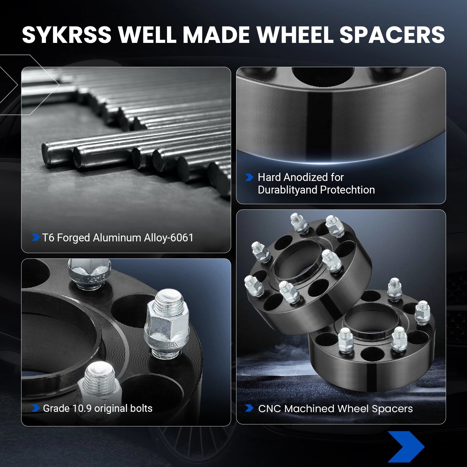 Set of 4 Wheel Spacers 2" Hub Centric for Ram 1500 (2019-2024)