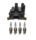 Denso Ignition Coil & 4 Iridium Power Spark Plugs Kit for Mazda 2.0L L4