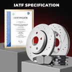 280mm Front Drilled Rotors & Ceramic Brake Pads for Nissan Cube Sentra Versa (2009–2019)