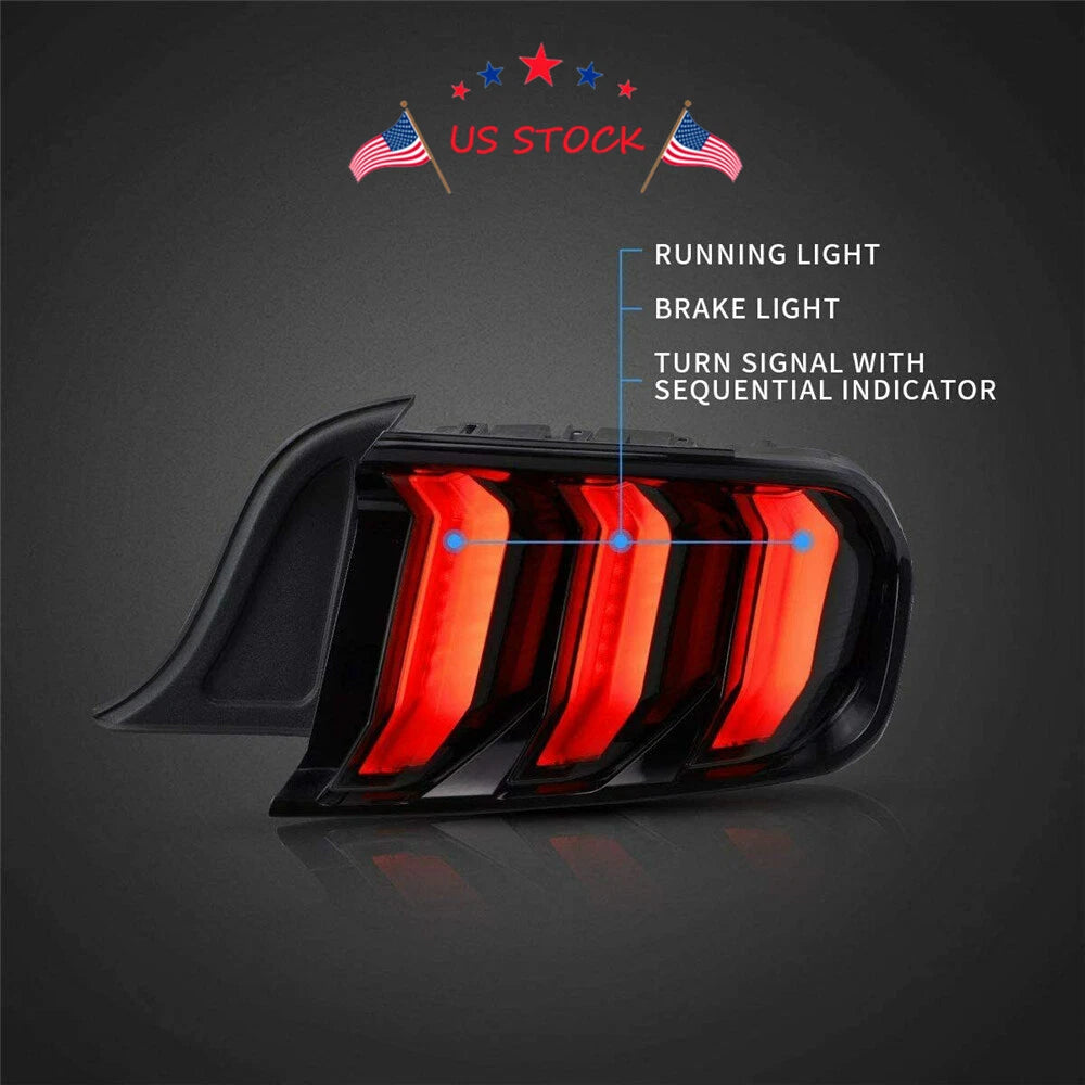 LED Tail Lights for Ford Mustang (2015-2019) - Five Modes Dynamic Indicator