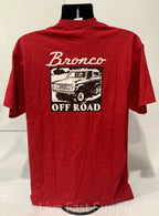 Ford Bronco T Shirt Red 1st Gen Off Road Emblem for 1966–1977 Models