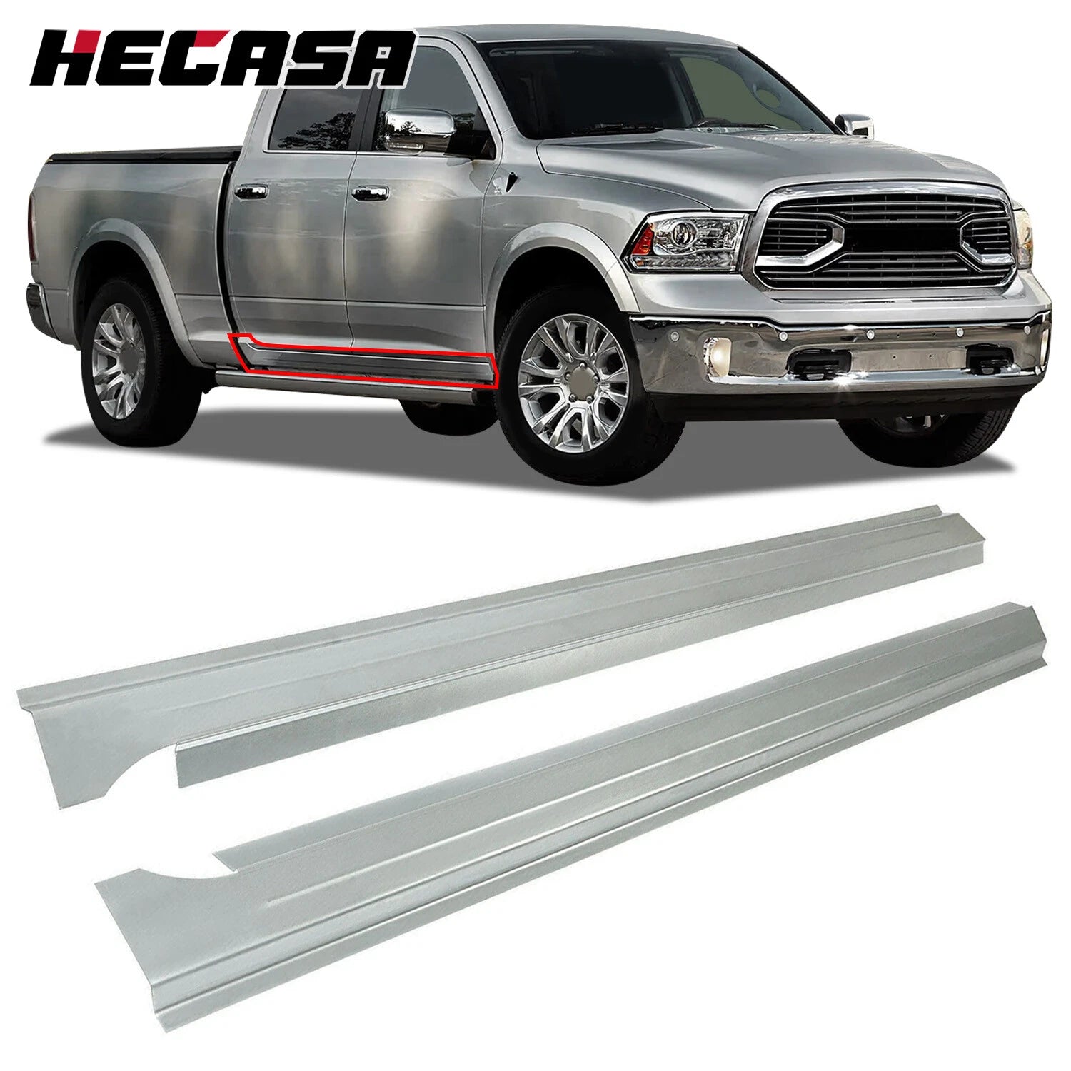 Slip-on Rocker Panels for Dodge Ram 1500 2500 3500 (2009–2018)