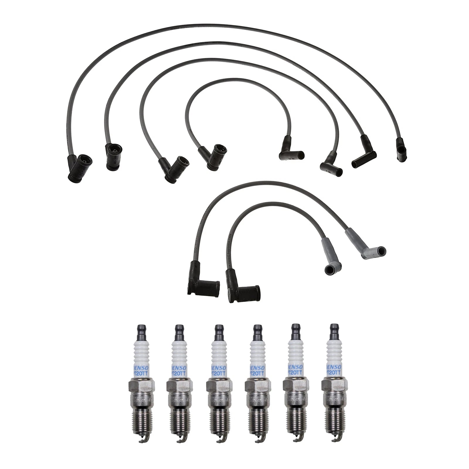 Denso 8mm Wire Set & 6 Platinum TT Spark Plugs for Mazda B3000 (1994–2006)