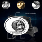 Clear Lens Front Bumper Fog Lights + Switch + Chrome Bezel for Pathfinder (2013–2016)