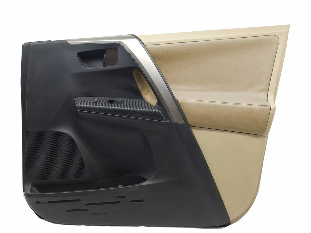 Door Panel Insert Cards Cover for Toyota RAV4 (2013–2018) Beige PVC Leather