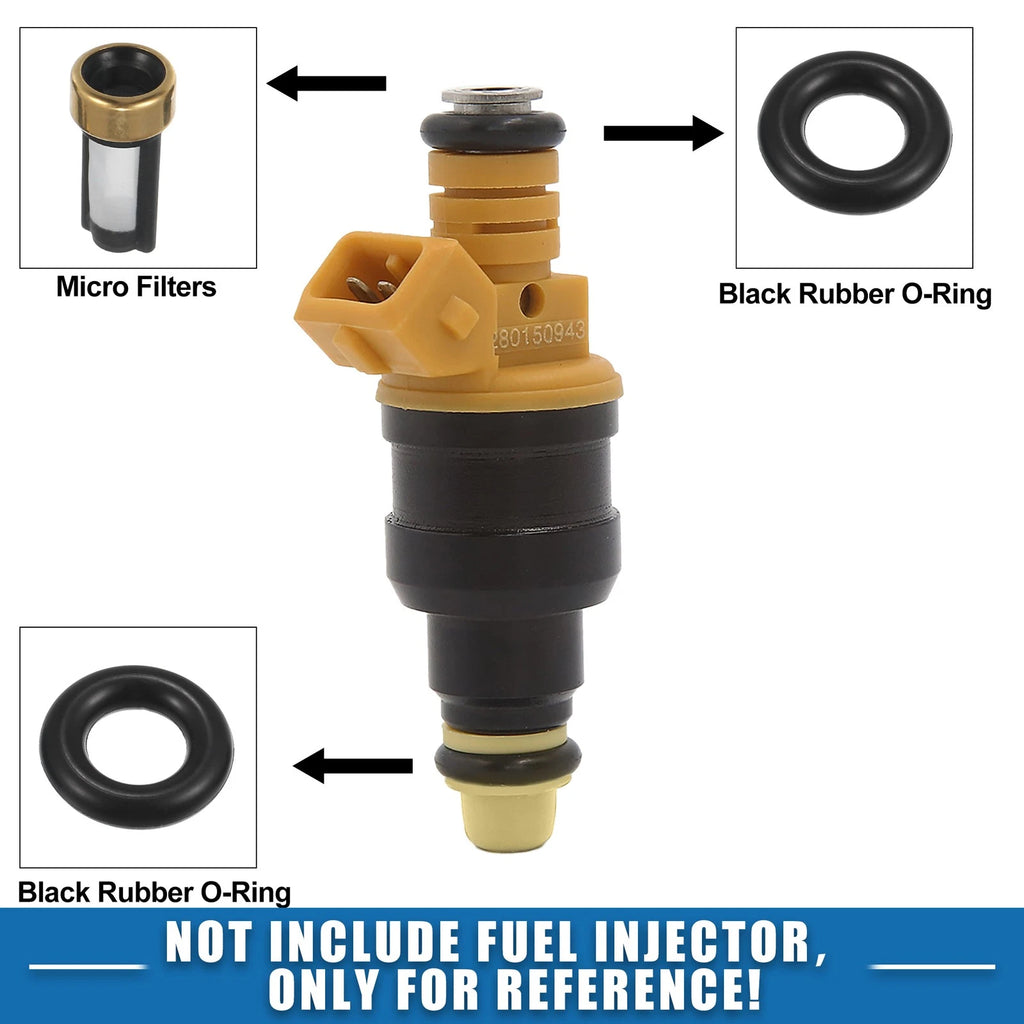 Set of 8 Fuel Injector O Rings Seals with Micro Filters for Dodge Ram 1500 