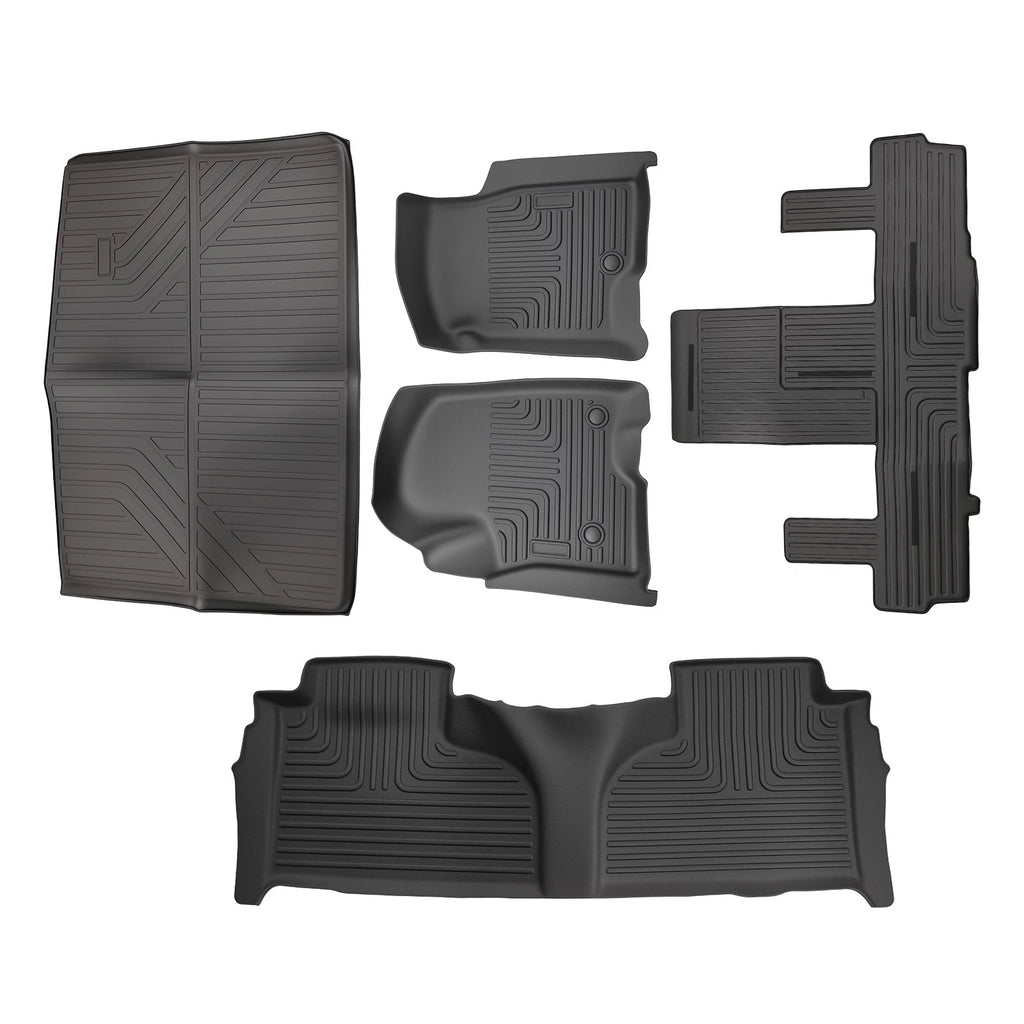 All-Weather Floor Mats for Chevrolet Suburban Yukon XL (2021–2025) TPE Black