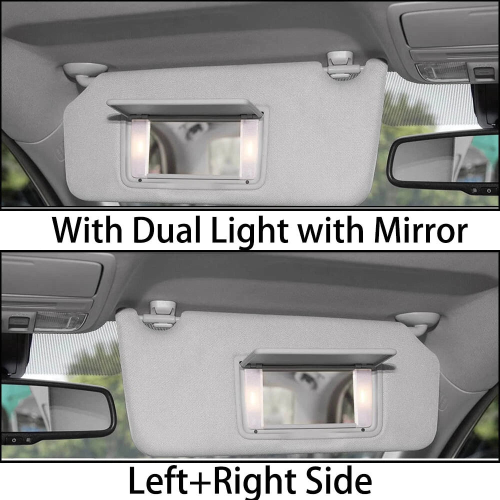 2X Gray Sun Visor w/Light Mirror for Honda Accord (2008–2017) 83280-TA5-A51ZA
