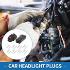 8 Pin Car Headlight Plugs Set for Buick Chevy  Aluminum Alloy Black Beige