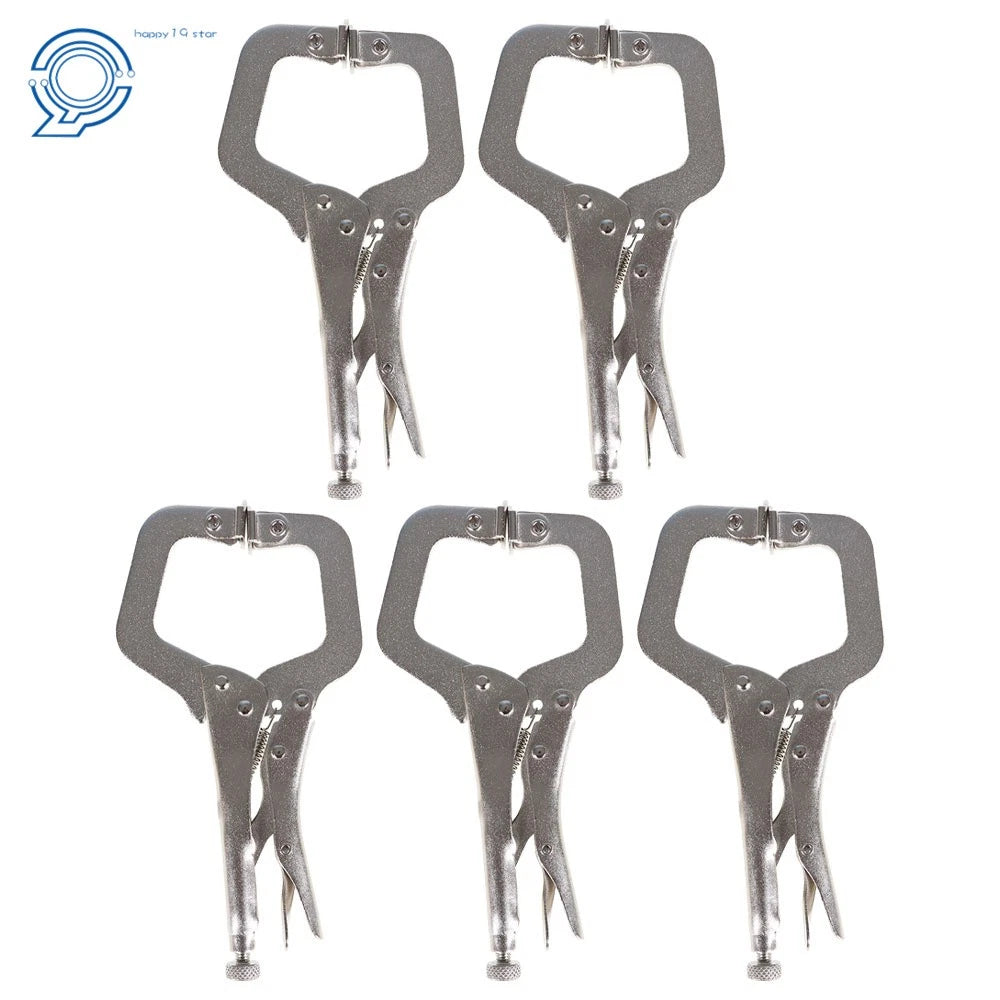 5 Pack Rotary Gasket Swivel Pad Locking C-Clamp Pliers