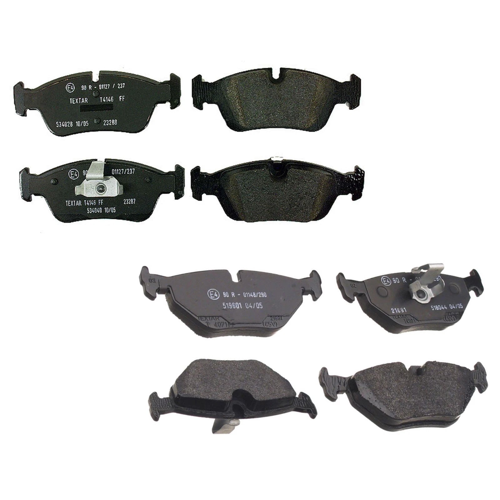 Set of 4 Textar Front and Rear Brake Pads for BMW E36 E85 (1990–2002)