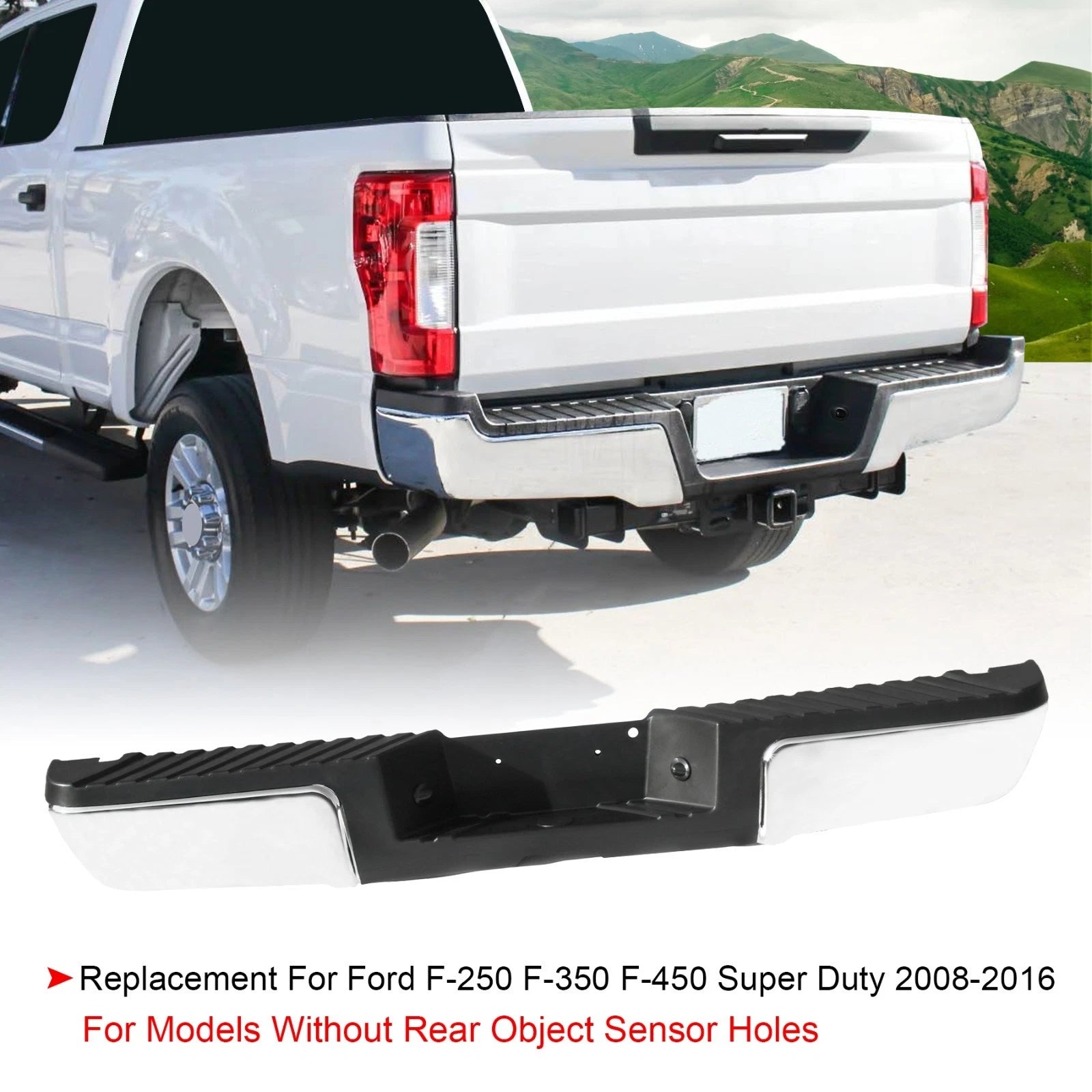 Chrome Rear Step Bumper for Ford F250 Super Duty (2008-2016)