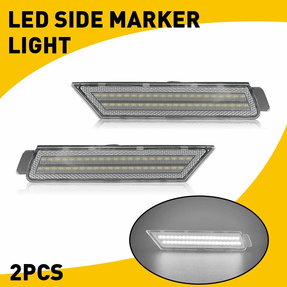 Set of 2 White LED Side Marker Lights for Chevy Camaro (2010–2015)