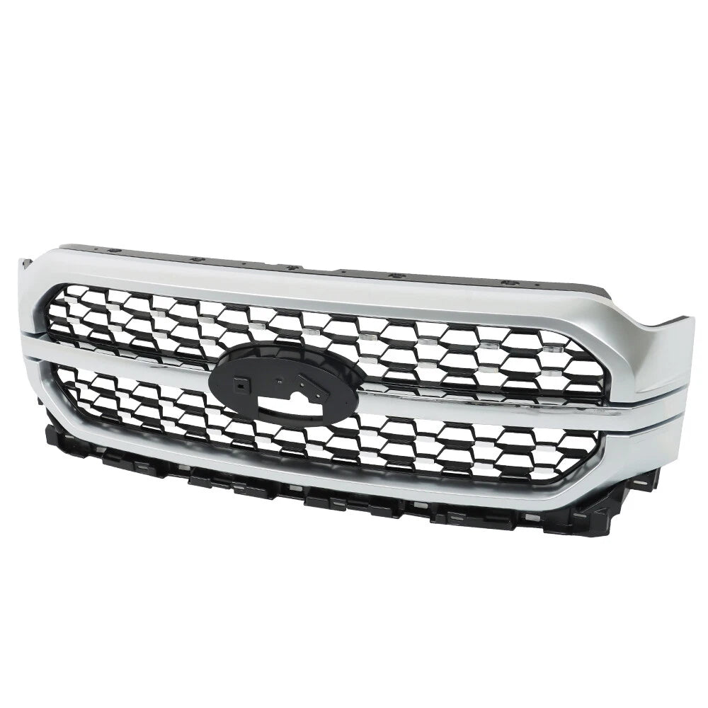 Front Upper Bumper Grille Assembly for Ford F-150 (2021–2023) Chrome Silver
