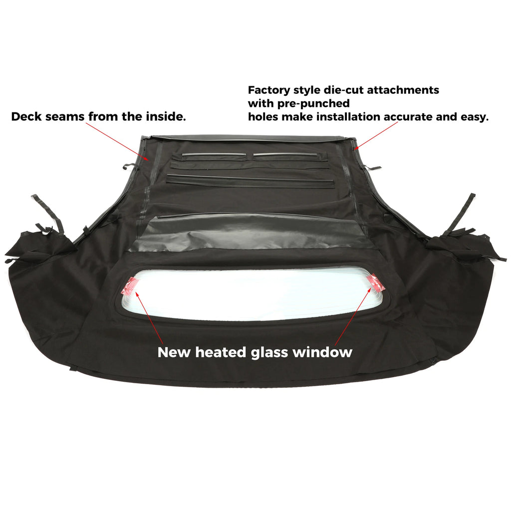 Soft Top for Ford Mustang Convertible (2005–2014) - Black Sailcloth, Glass Window
