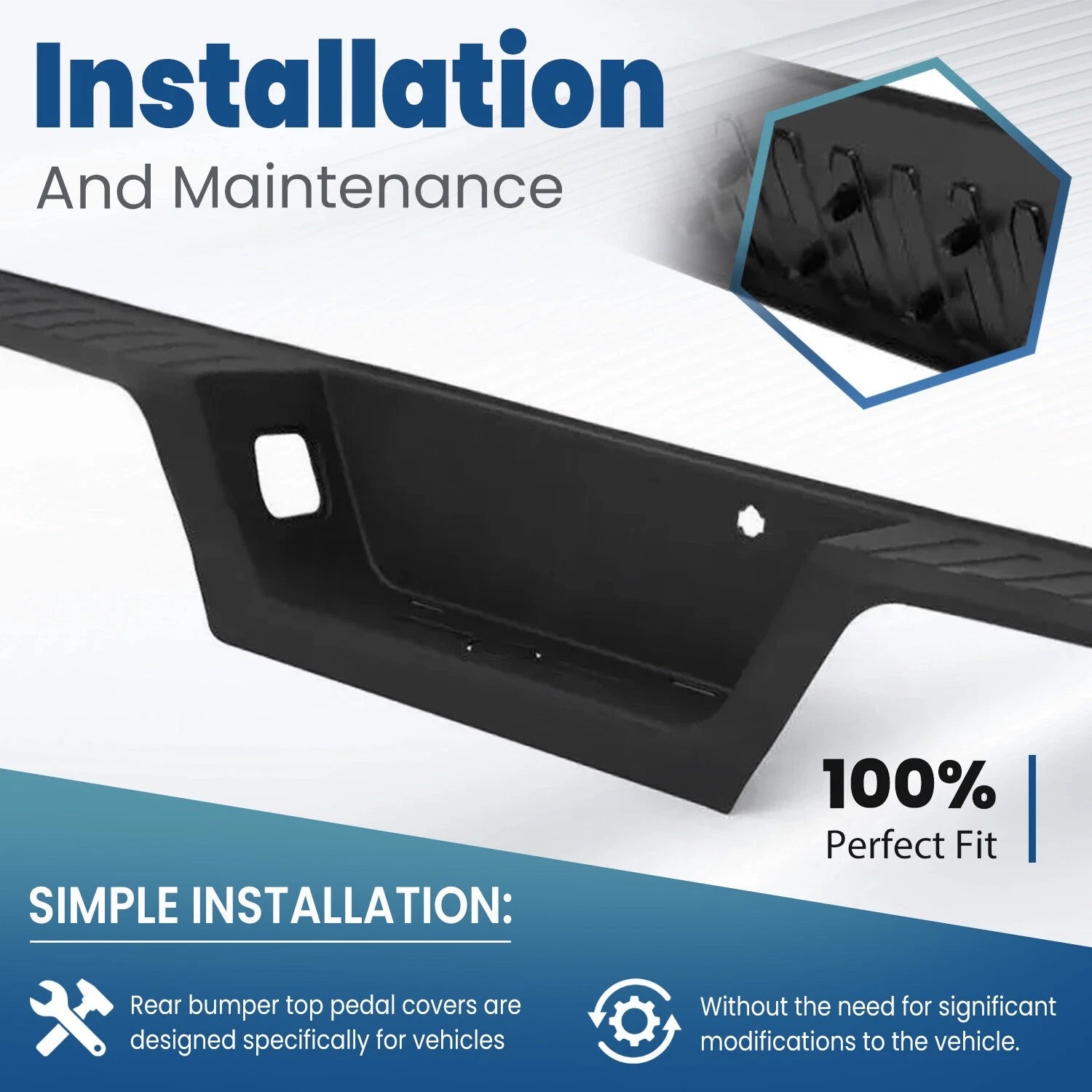 Rear Bumper Top Step Pad Cover for Ford F-150 (2015–2020)