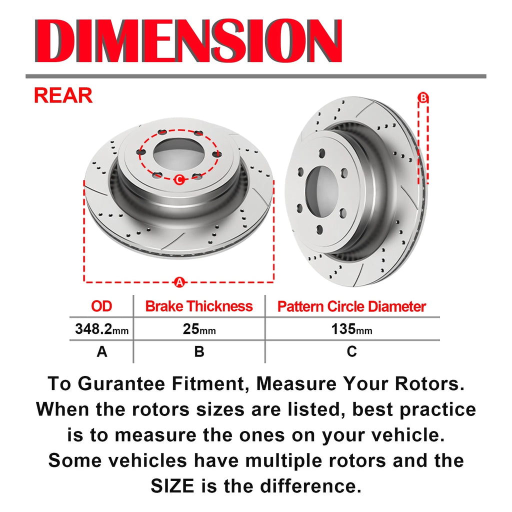 Drilled Slotted Brake Rotor for Ford F-150 (2012-2020)