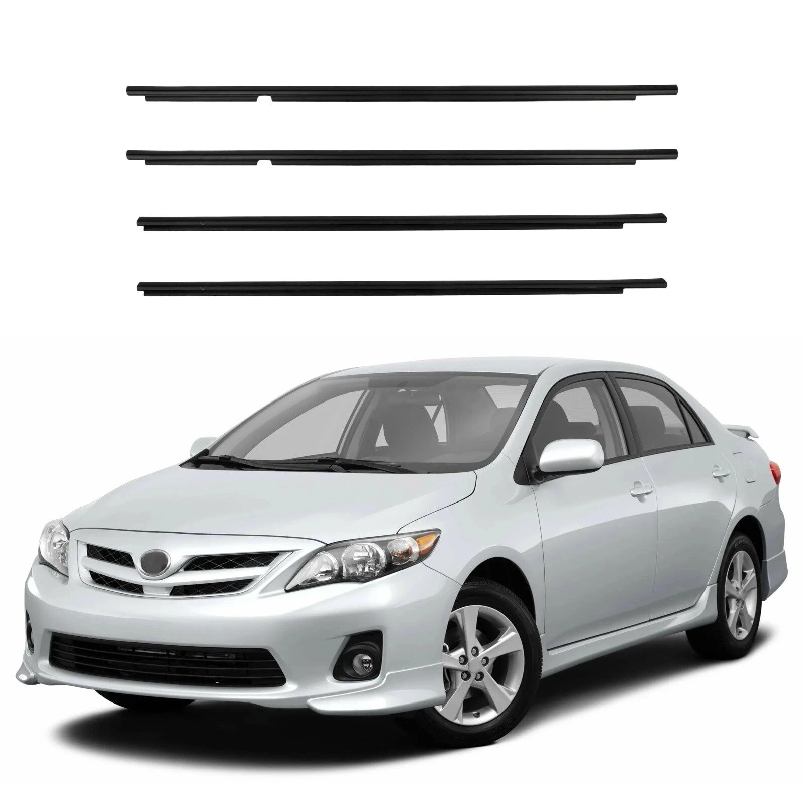 Set of 4 Door Weatherstrip Seals for Toyota Corolla (2009–2012)