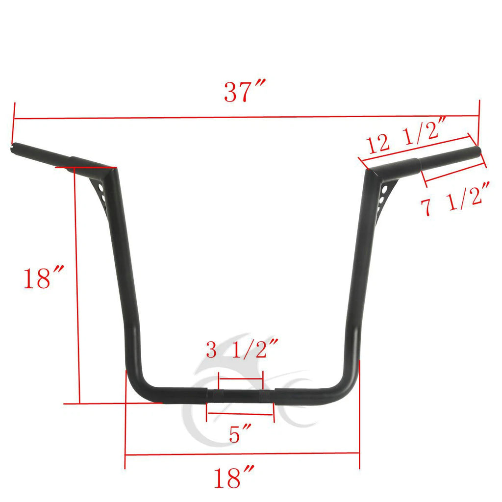 1-1/4" Ape Hanger Handlebars for Harley Dresser/Bagger/Touring (Fits 18")