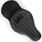 Custom Driver 2-up Vertical Stripes Leather Seat for Harley XL883N XL883L (2005–2013)