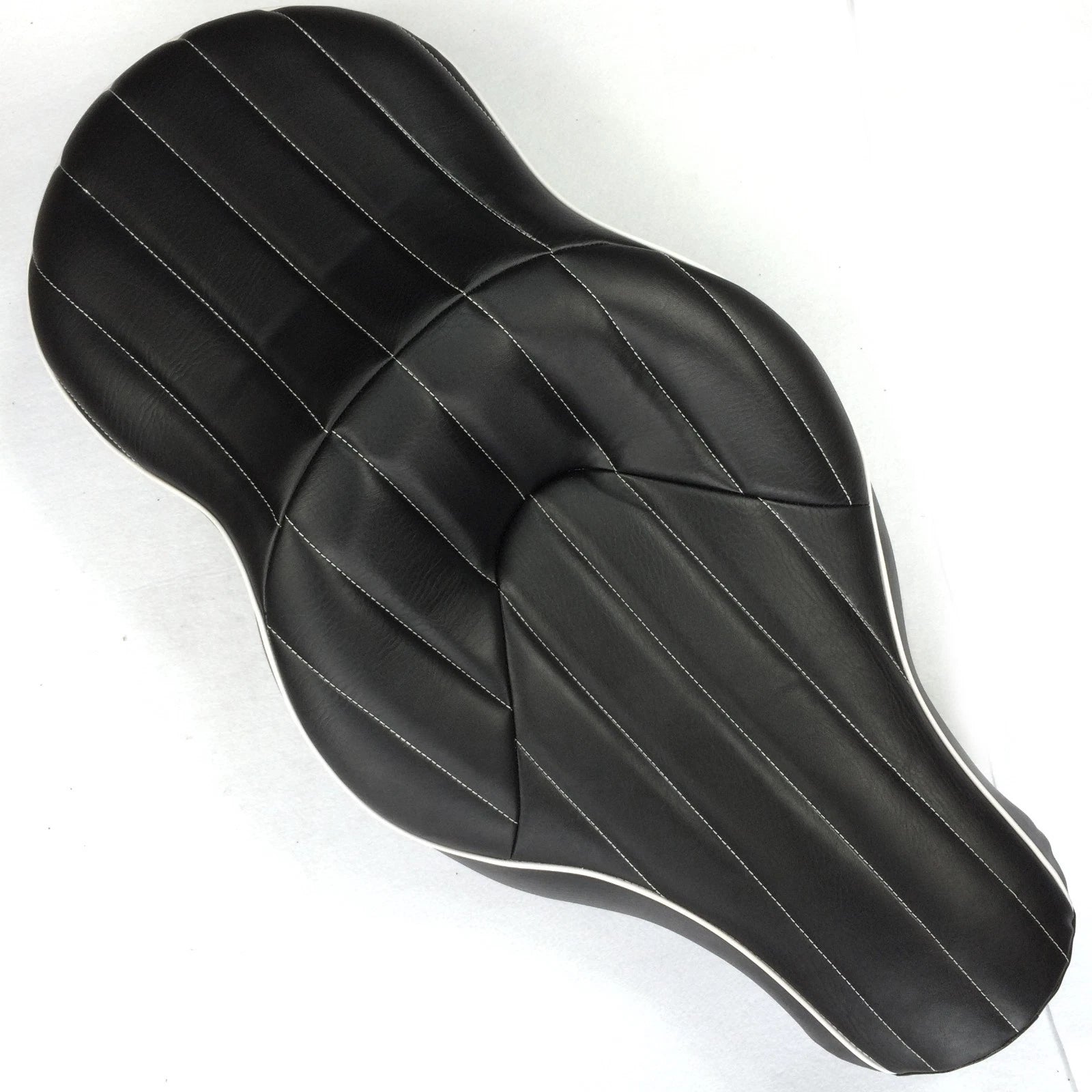 Custom Driver 2-up Vertical Stripes Leather Seat for Harley XL883N XL883L (2005–2013)