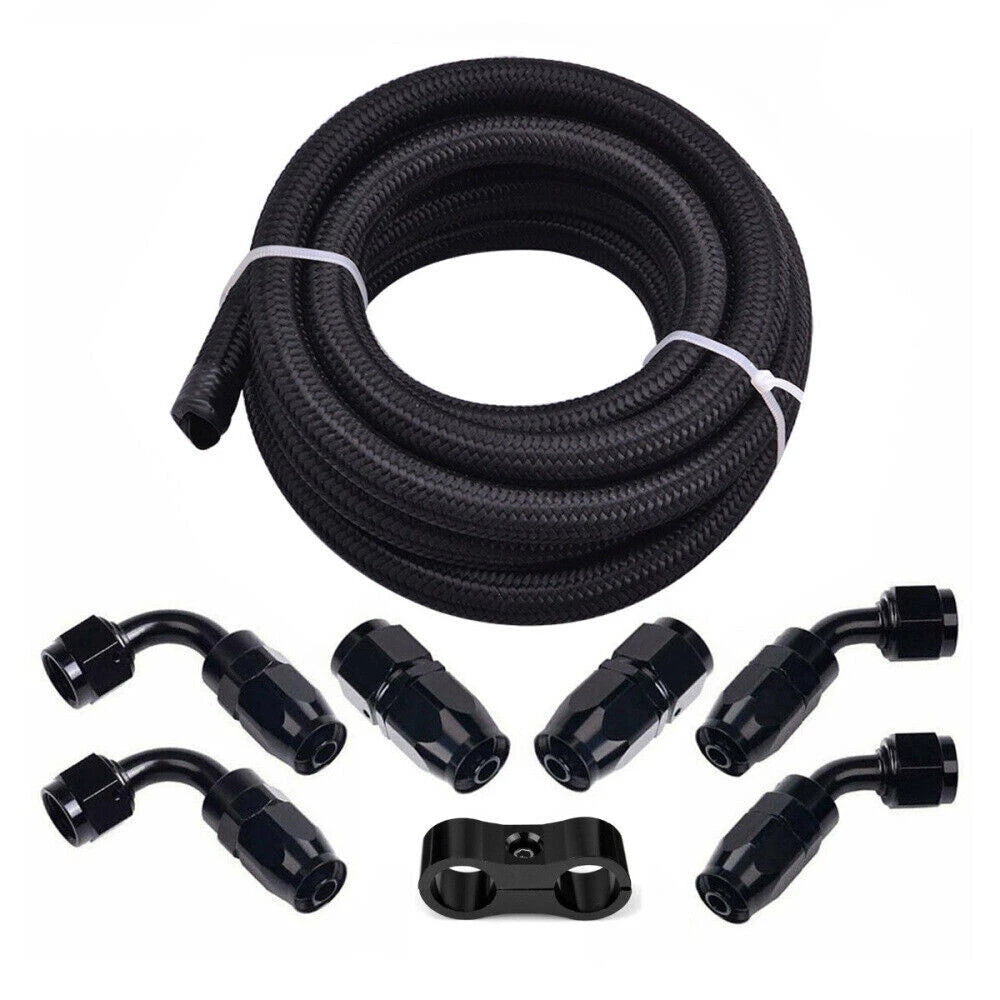 6AN Stainless Steel Nylon Braided Oil Fuel Line Kit for Universal Applications