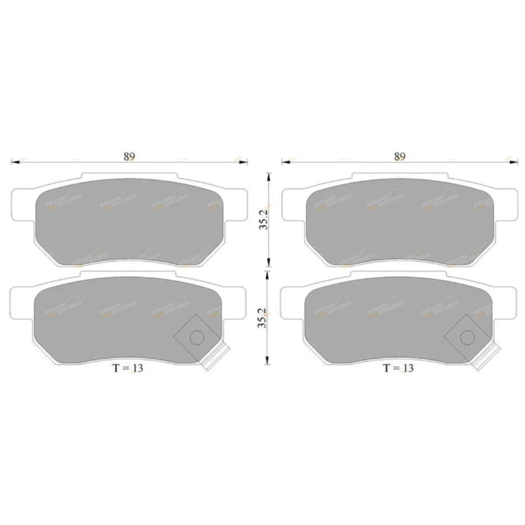 Rear Disc Brake Pads Set for Honda City/Civic/Concerto/CRX (1987-2019)