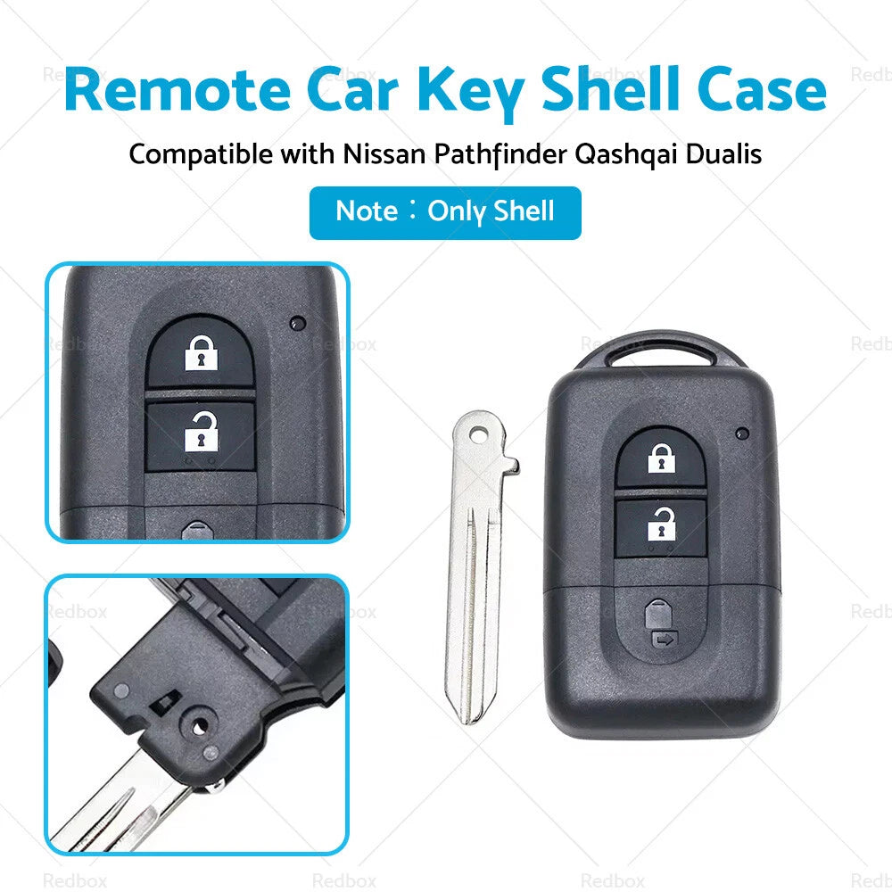 Replacement Remote Key Shell for Nissan Pathfinder Qashqai Dualis
