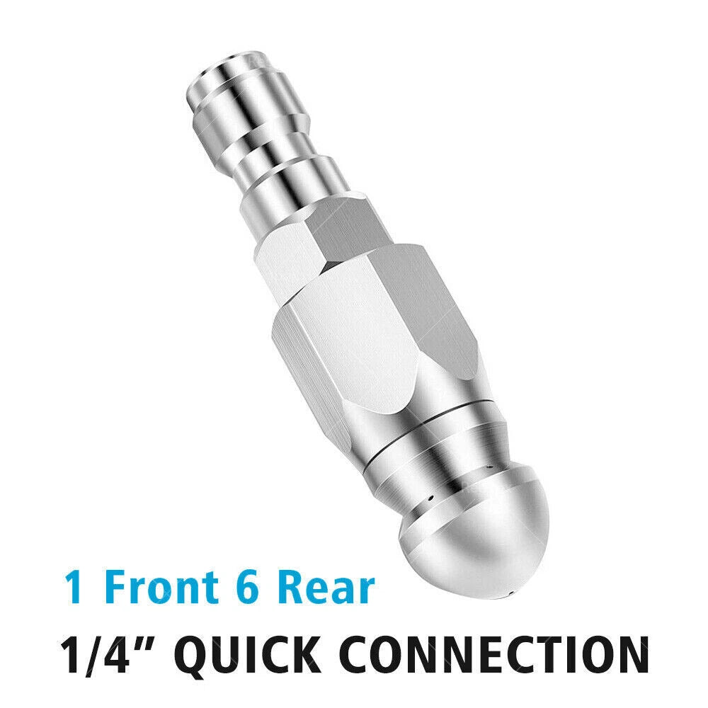 Stainless Steel Sewer Jetter Nozzle for Pressure Washer (1/4 Connect)