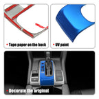 Blue Gear Panel Frame Gear Shift Knob Trim for Honda Civic (2016–2021)
